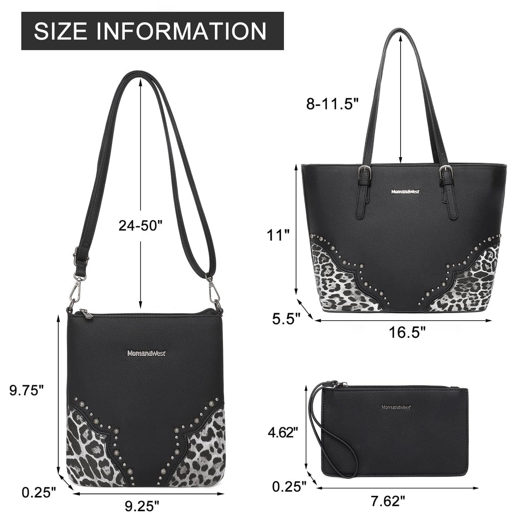 Leopard Luxe: Montana West 3pc Tote & Satchel Set