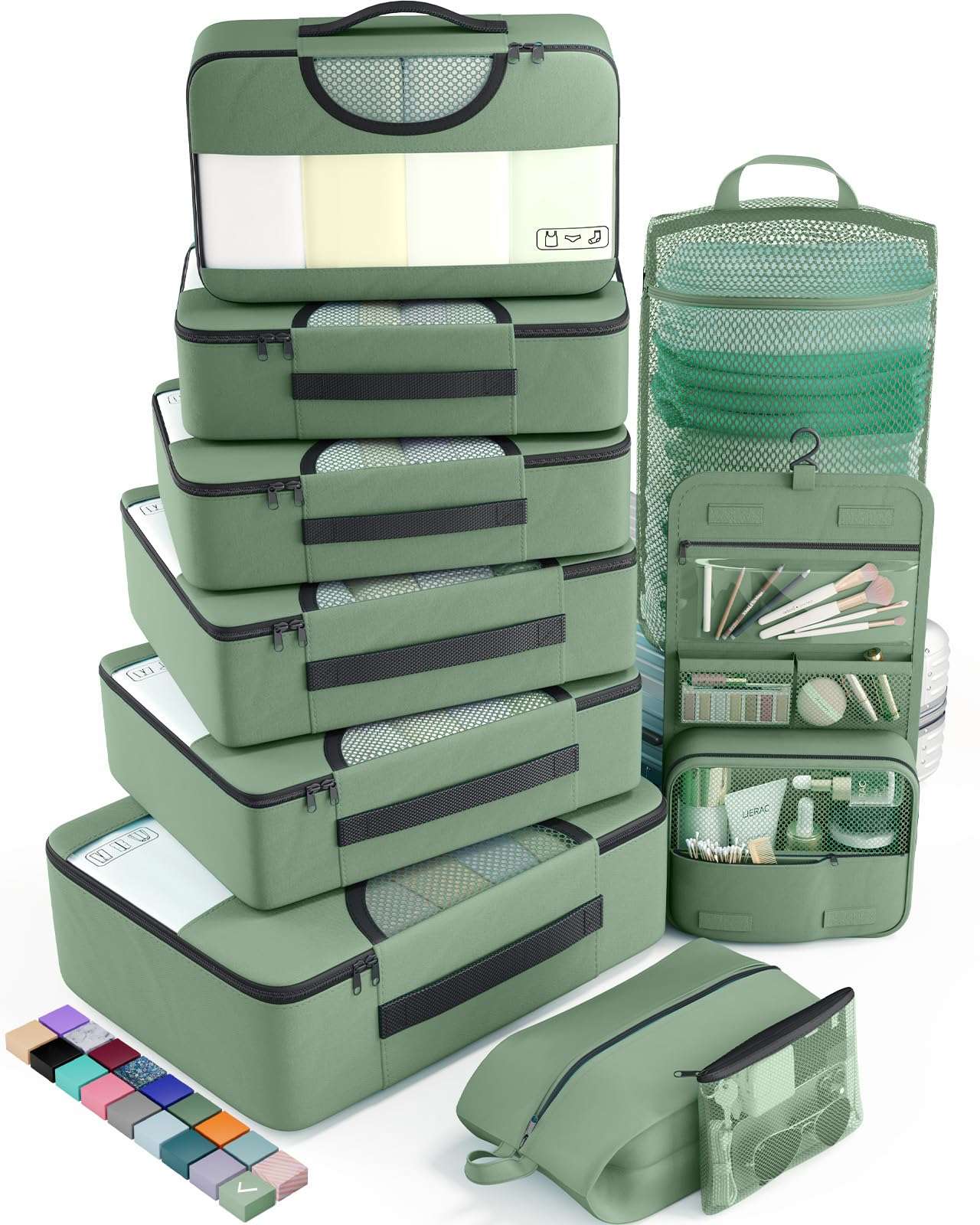 Veken Travel Cubes - 8 Piece Set - Luggage Travel Bags by Handbags Specialist Headquarter | Available at Handbags Specialist Headquarter
