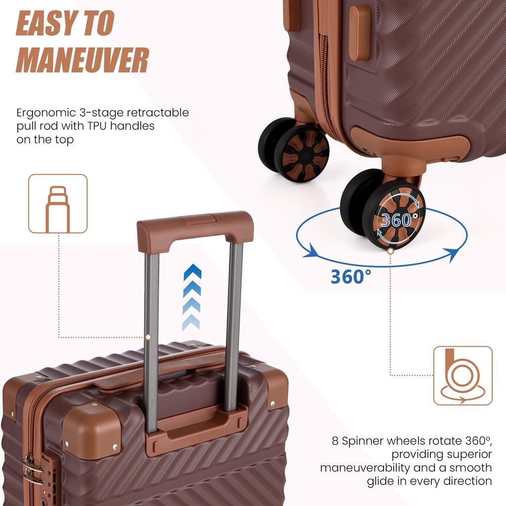Cosbarn 5-Piece Hardshell Luggage Set - Dark Blue