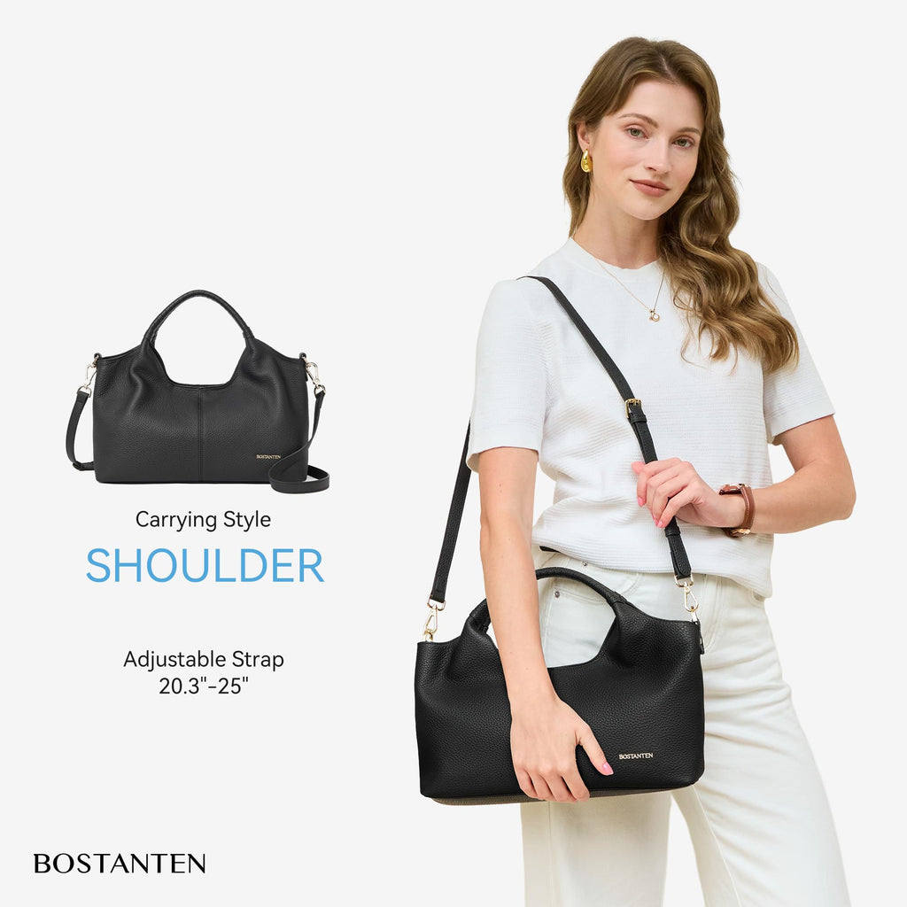 BOSTANTEN Leather Satchel Crossbody Handbag for Women