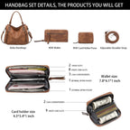 Lapsting Boho Faux Leather Hobo Shoulder Bag
