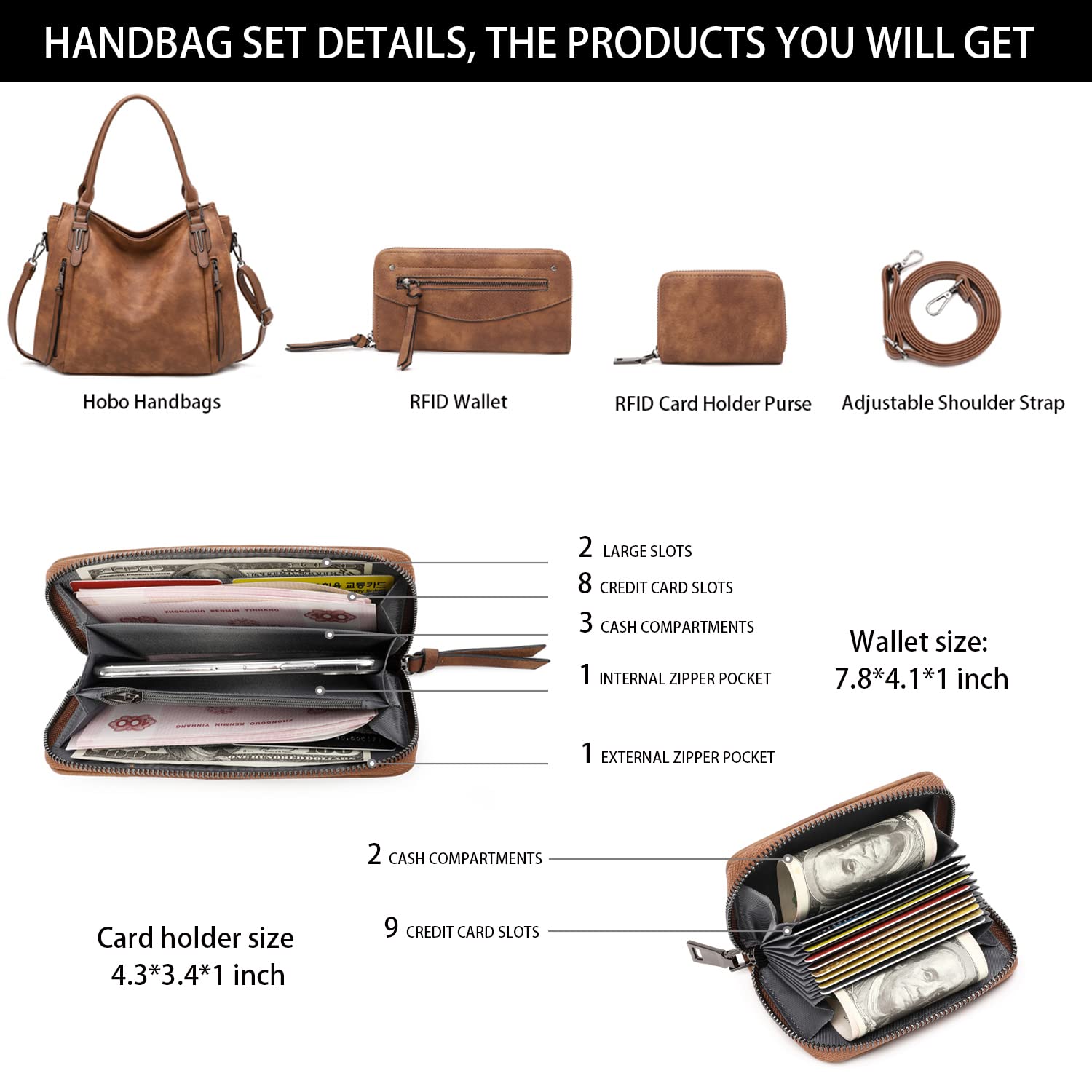 Lapsting Boho Faux Leather Hobo Shoulder Bag