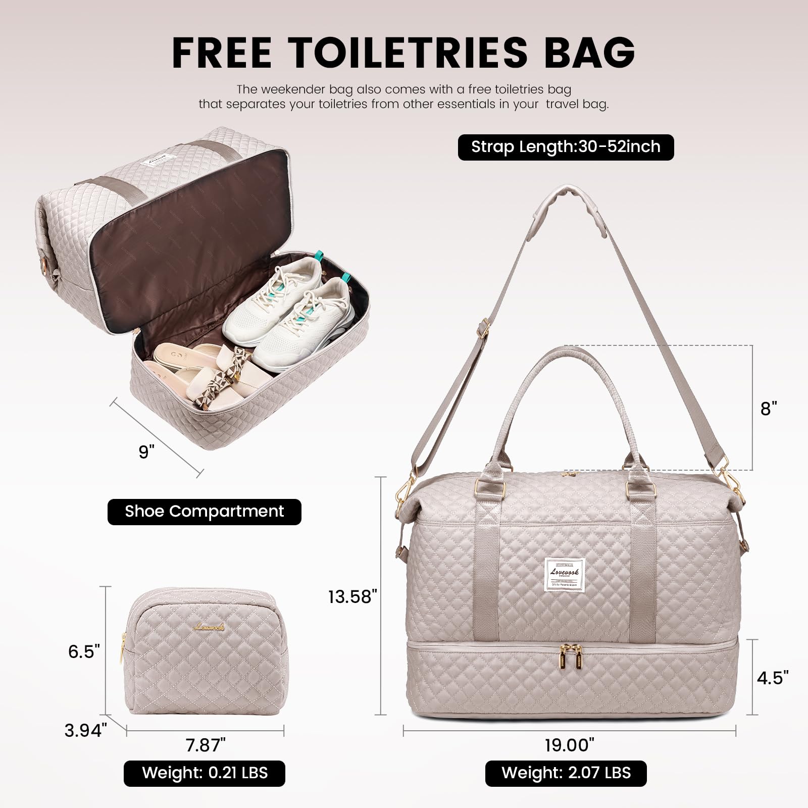 LOVEVOOK All-in-One Duffle: Travel & Gym Ready - Luggage Travel Bags by Handbags Specialist Headquarter | Available at Handbags Specialist Headquarter