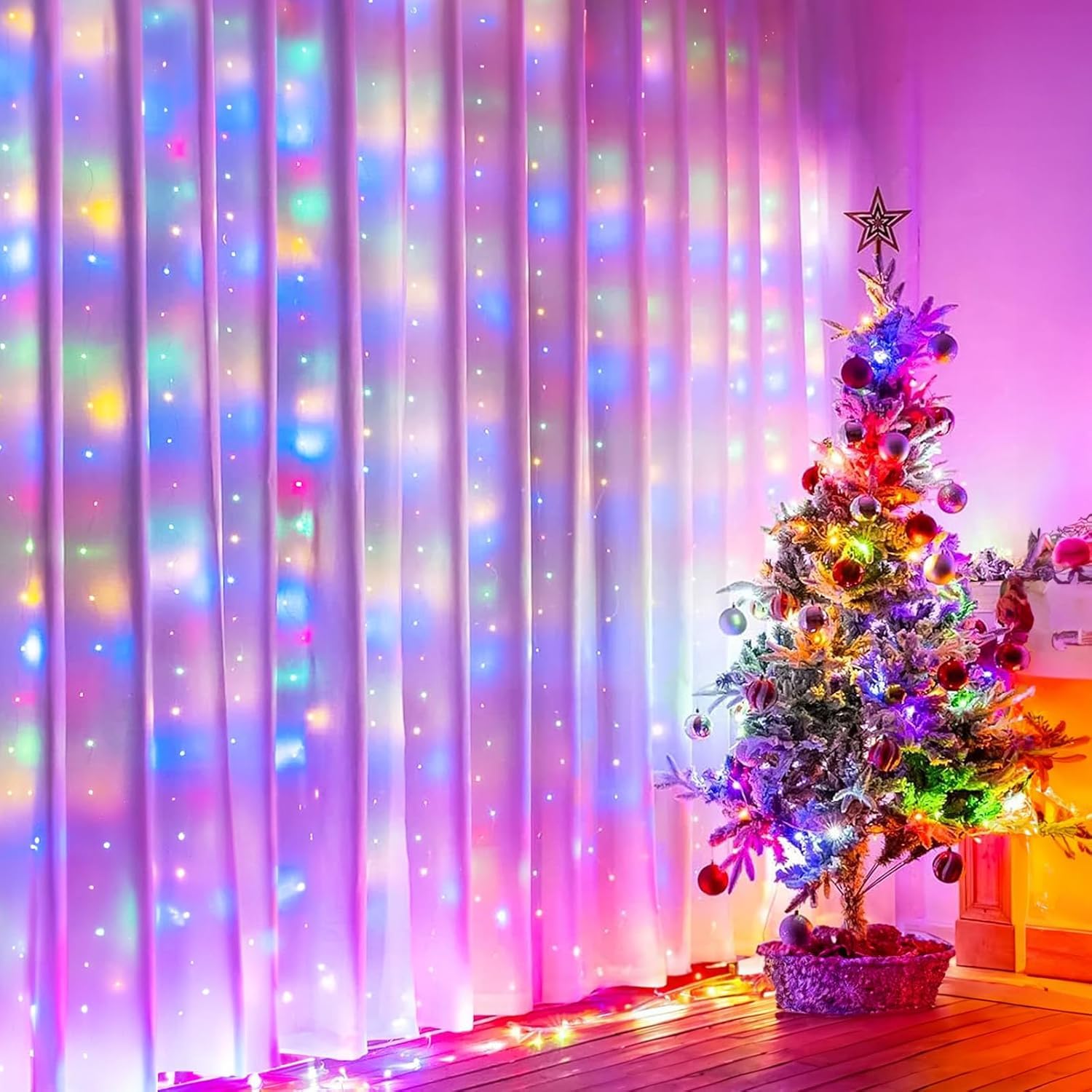 Minetom 300 LED Dimmable Fairy Curtain Lights - Decor by Handbags Specialist Headquarter | Available at Handbags Specialist Headquarter