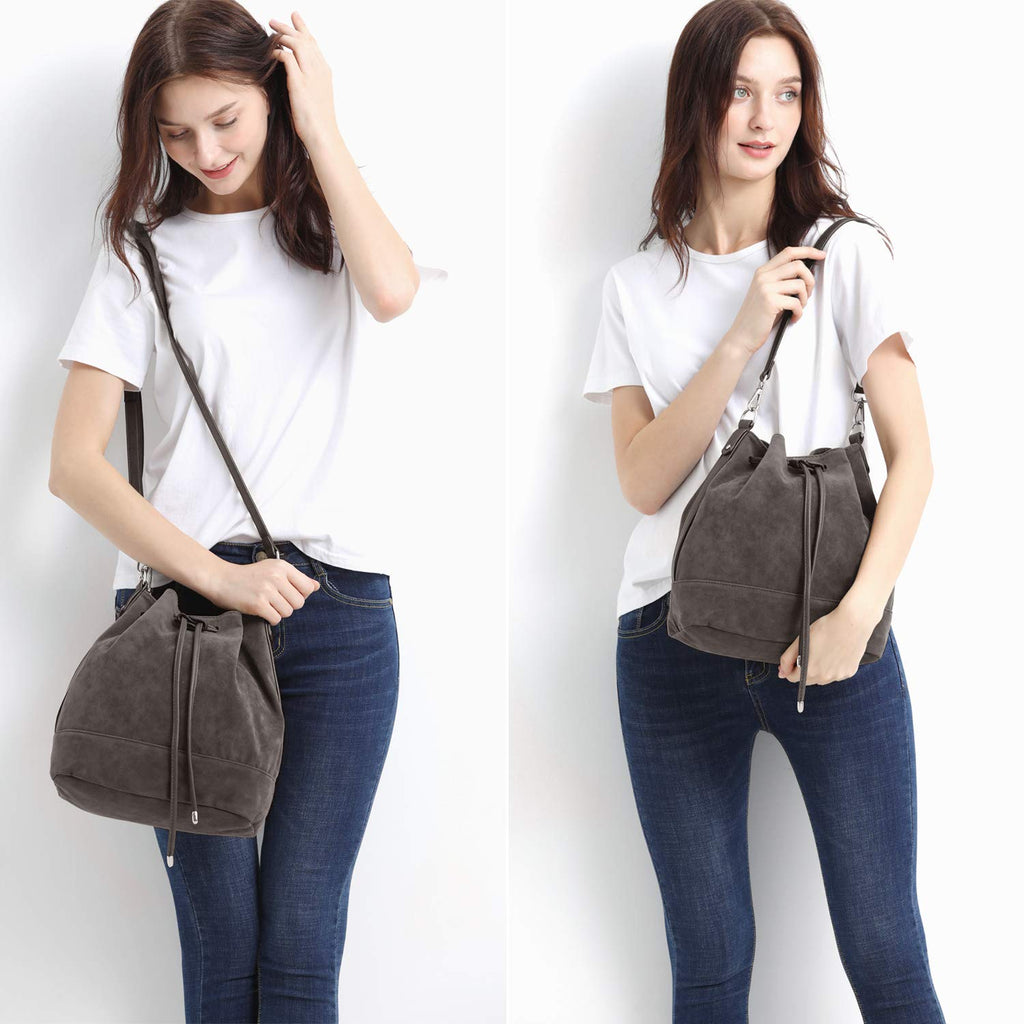 AFKOMST Chic Leather Bucket & Crossbody Bag Set -  by Handbags Specialist Headquarter | Available at Handbags Specialist Headquarter