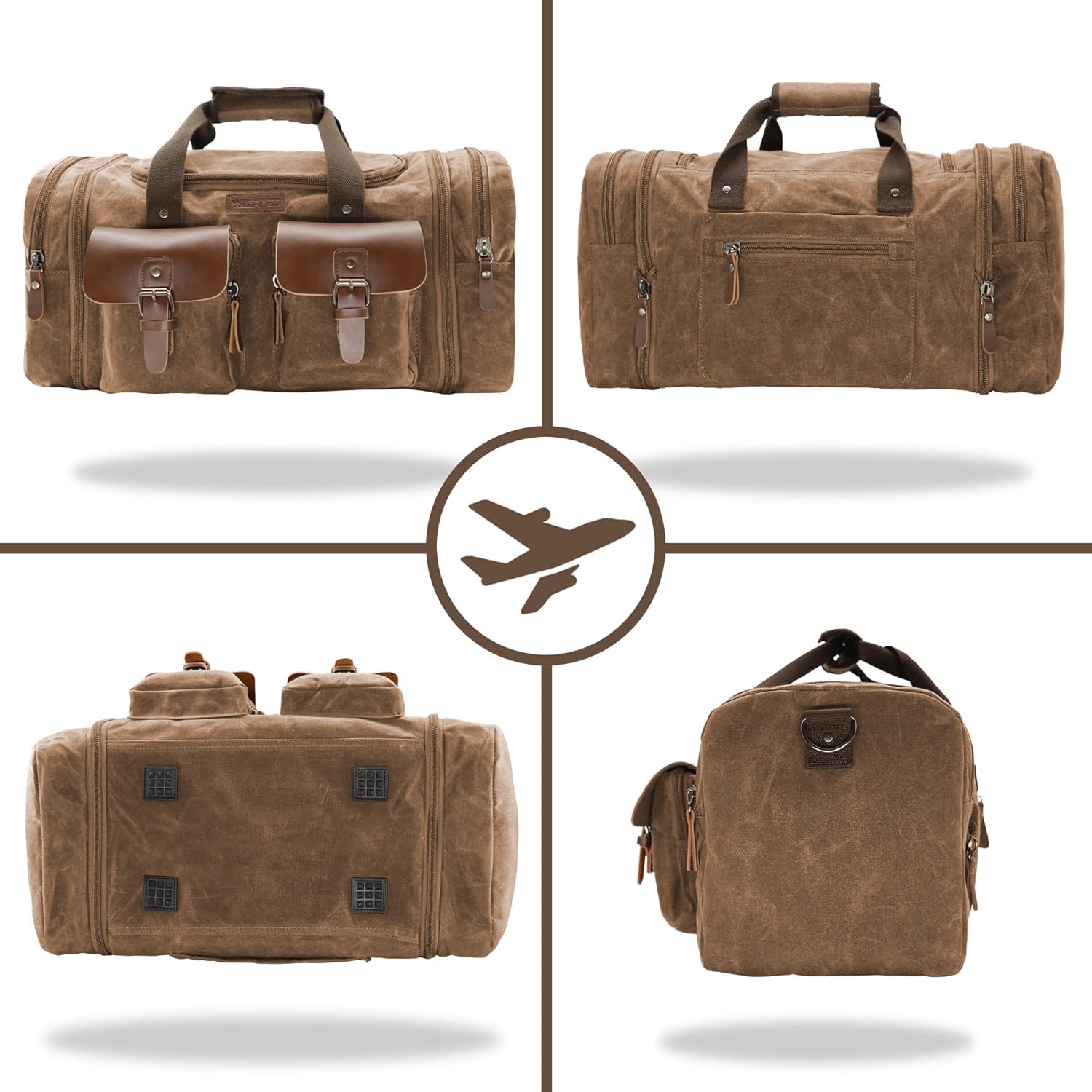 Wildroad 50L Waxed Canvas Waterproof Duffle Bag