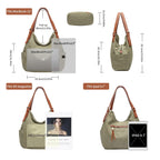 Worldlyda Women Canvas Embroidered Hobo Tote Bag