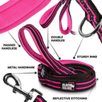 RhinoGrip Aqua: Double Handle Reflective Dog Leash -  by Handbags Specialist Headquarter | Available at Handbags Specialist Headquarter