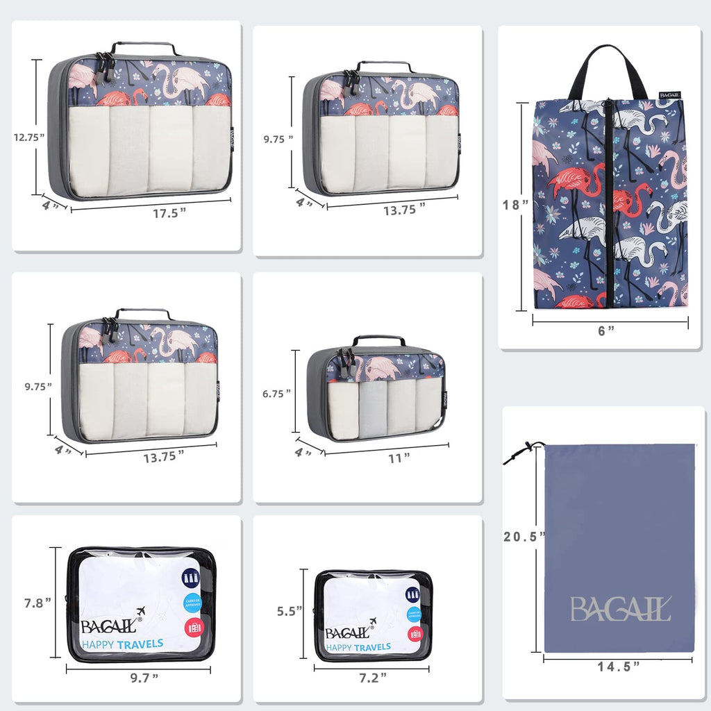 BAGAIL Travel Cubes: 8/9 Set Packing Organizers -  by Handbags Specialist Headquarter | Available at Handbags Specialist Headquarter