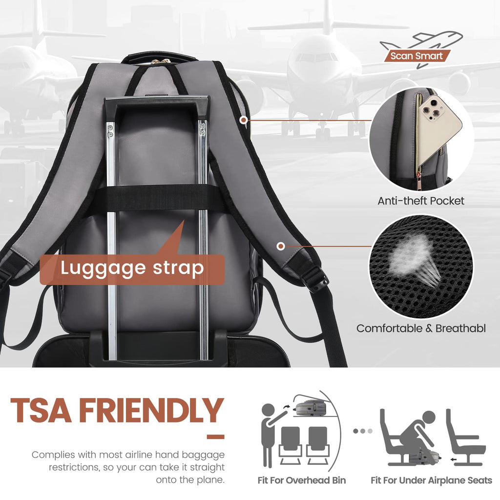 Chic Leather Laptop Backpack for Women - LoveVook - Backpack Bags by Handbags Specialist Headquarter | Available at Handbags Specialist Headquarter