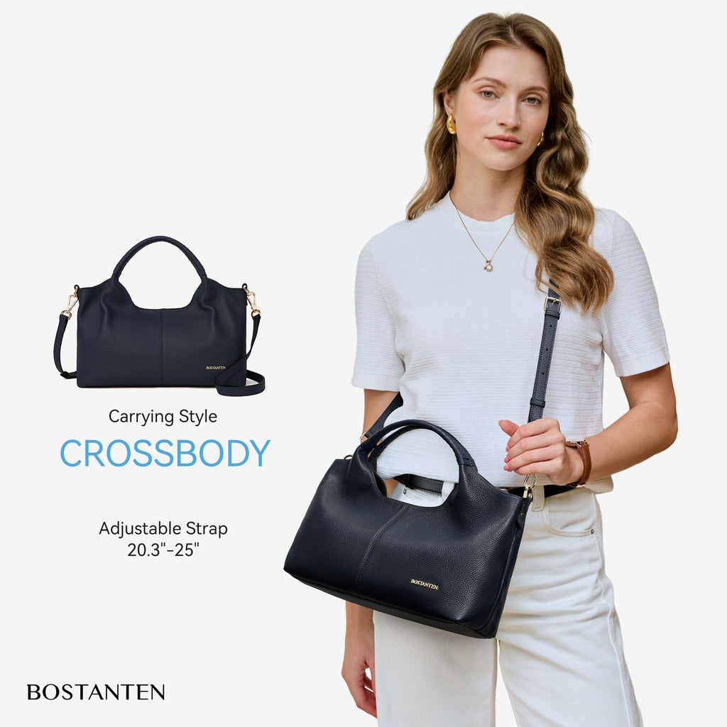 BOSTANTEN Leather Satchel Crossbody Handbag for Women