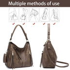 Lapsting Boho Faux Leather Hobo Shoulder Bag