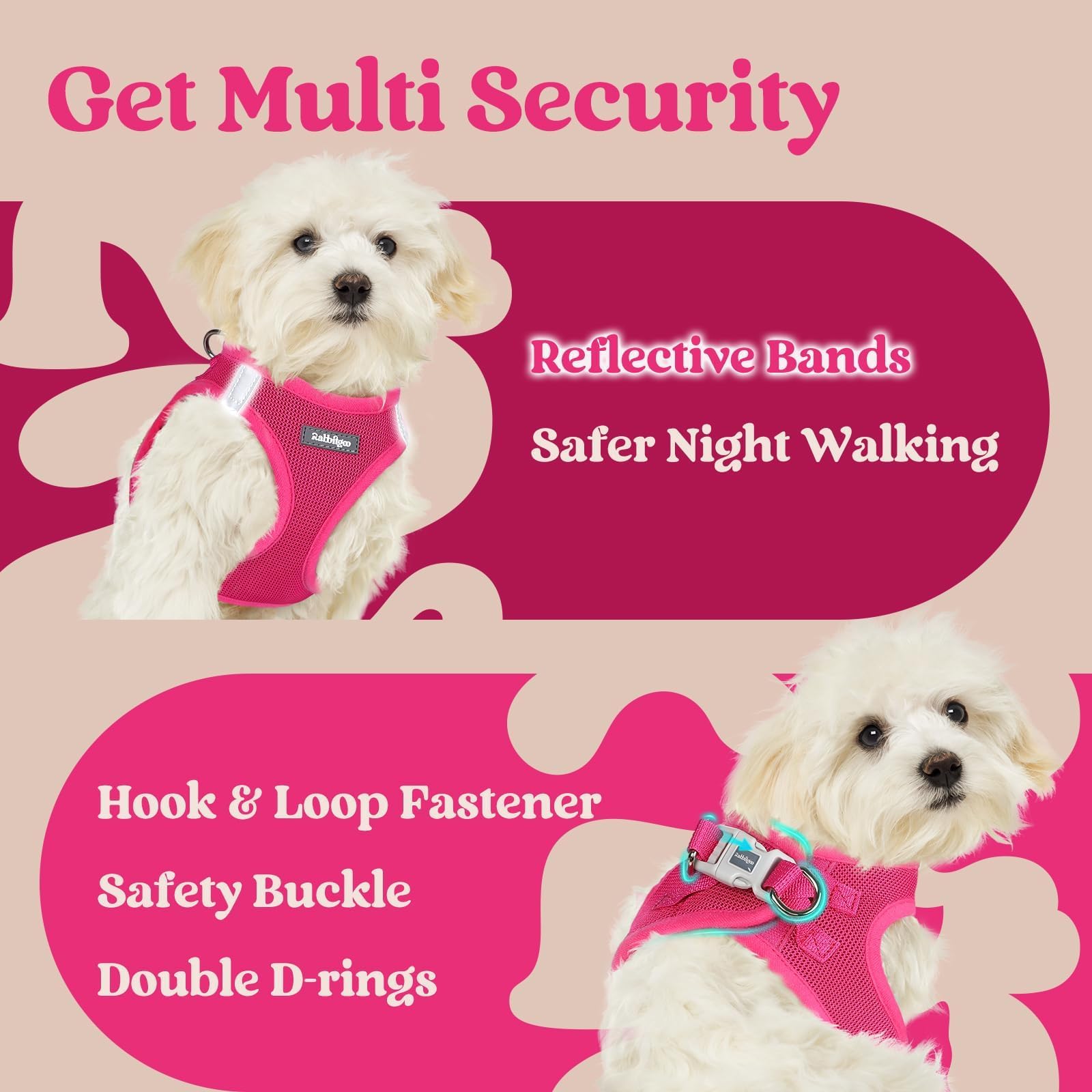 BunnyStep: Reflective Mesh Harness for Small Dogs -  by Handbags Specialist Headquarter | Available at Handbags Specialist Headquarter