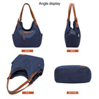 Worldlyda Women Canvas Embroidered Hobo Tote Bag