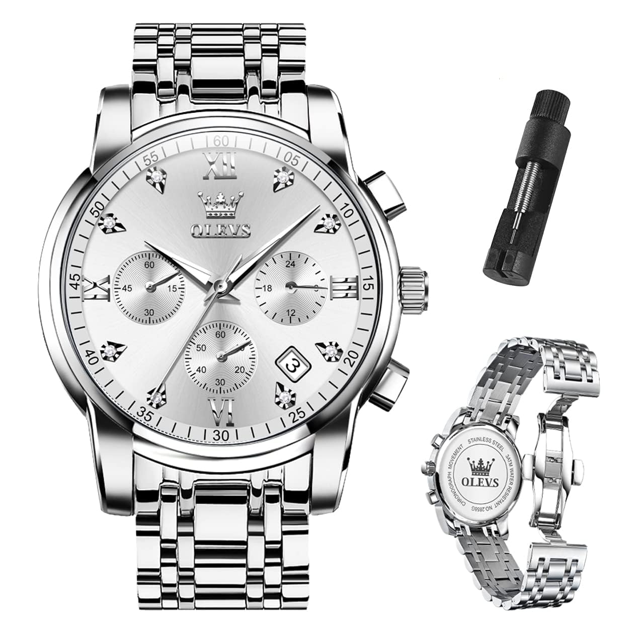 EclipseTime: Luminous Men's Luxury Chrono Watch