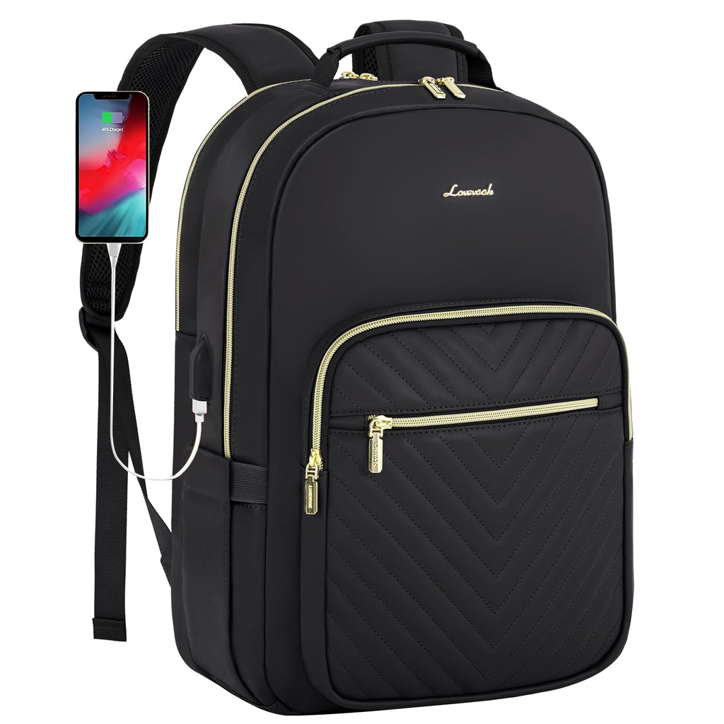 Chic Leather Laptop Backpack for Women - LoveVook - Backpack Bags by Handbags Specialist Headquarter | Available at Handbags Specialist Headquarter