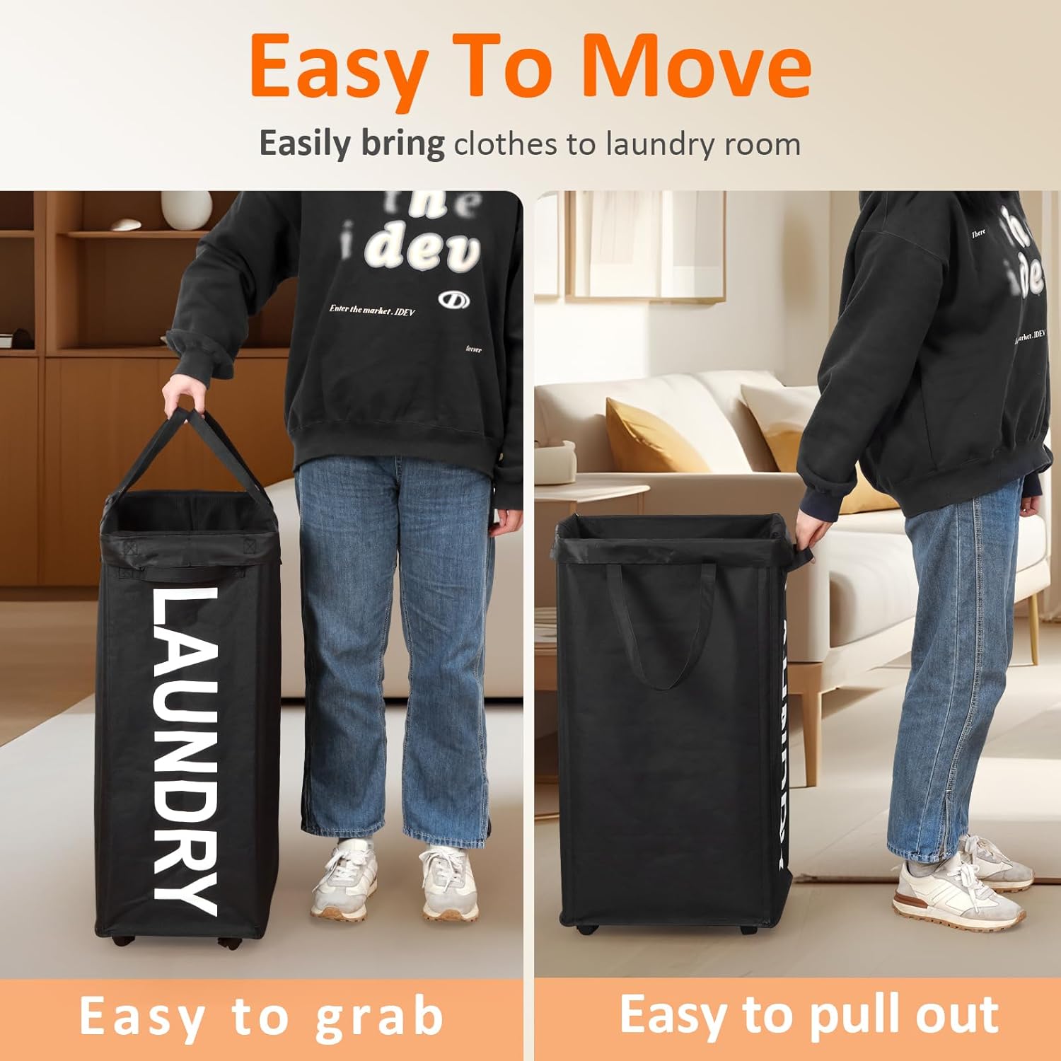 RollAway 90L Laundry Basket with Removable Bag - Laundry Baskets by Handbags Specialist Headquarter | Available at Handbags Specialist Headquarter