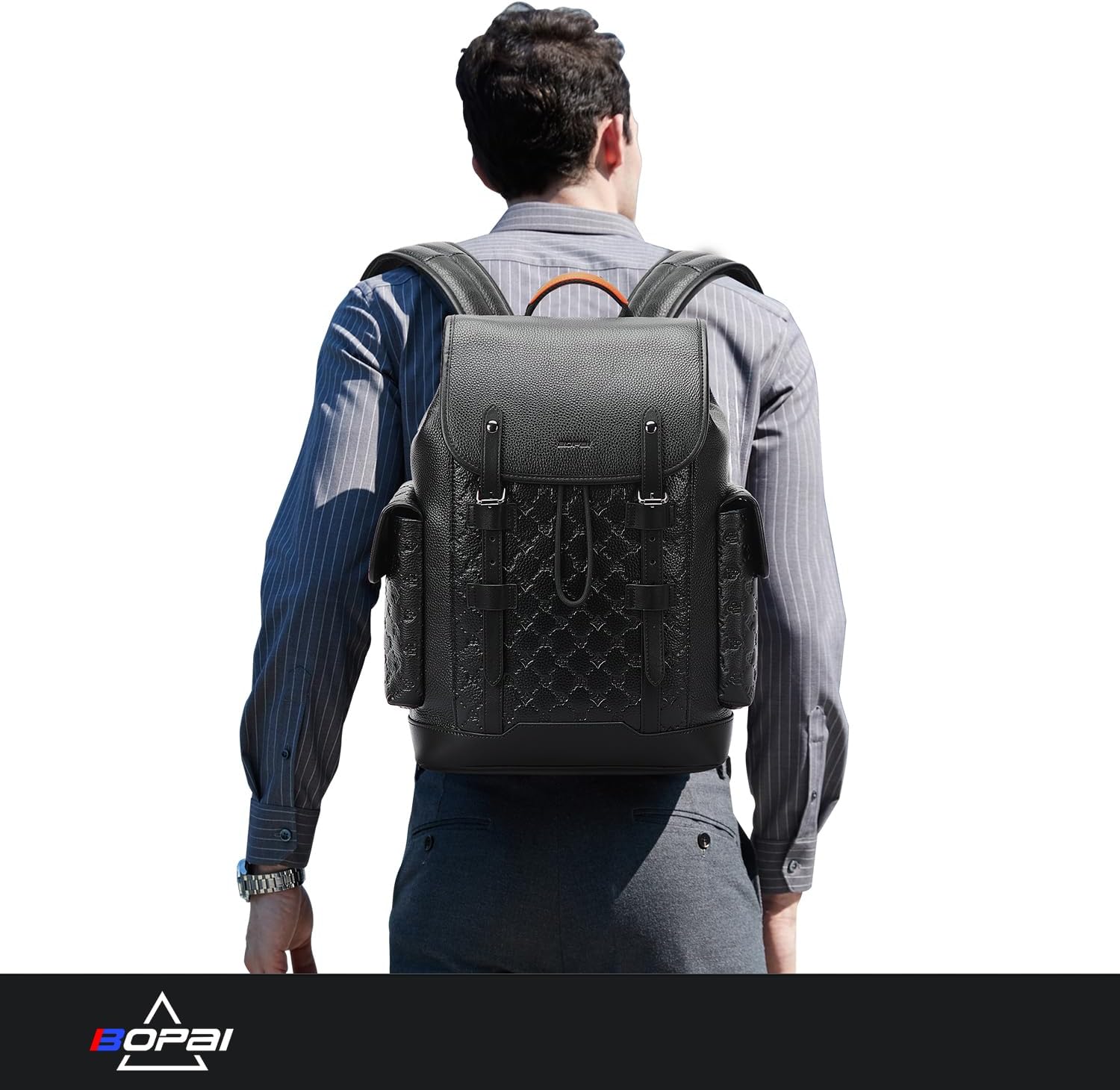 BOPai Elite Leather Laptop Backpack for Men - Backpacks by Handbags Specialist Headquarter | Available at Handbags Specialist Headquarter