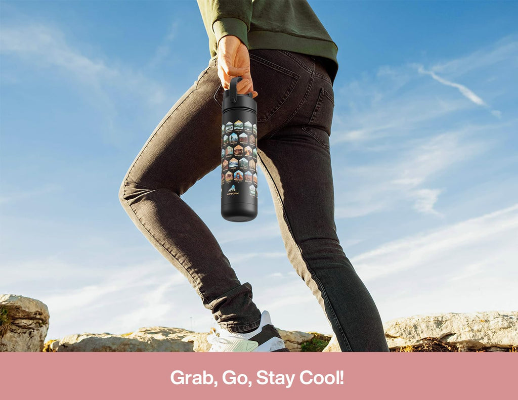 ChillKnight 26oz: Dual-Lid Leak-Proof Bottle - Water Bottles by Handbags Specialist Headquarter | Available at Handbags Specialist Headquarter