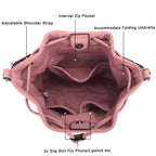 AFKOMST Chic Leather Bucket & Crossbody Bag Set -  by Handbags Specialist Headquarter | Available at Handbags Specialist Headquarter