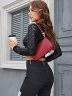 Retro Vegan Leather Shoulder Bag -  by Handbags Specialist Headquarter | Available at Handbags Specialist Headquarter