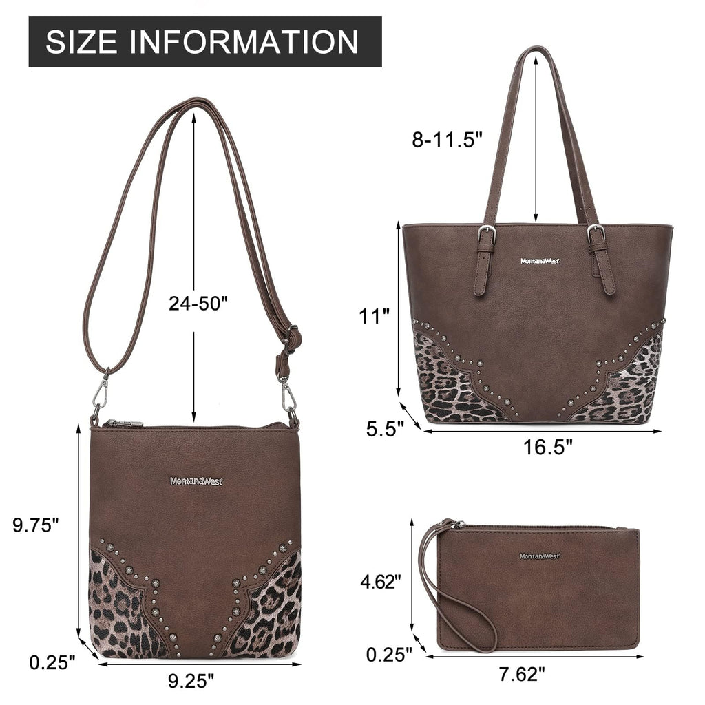 Leopard Luxe: Montana West 3pc Tote & Satchel Set