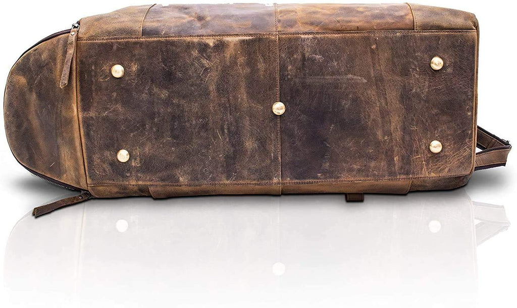 Leather Travel Duffle Bag Cabin Friendly Carry-On