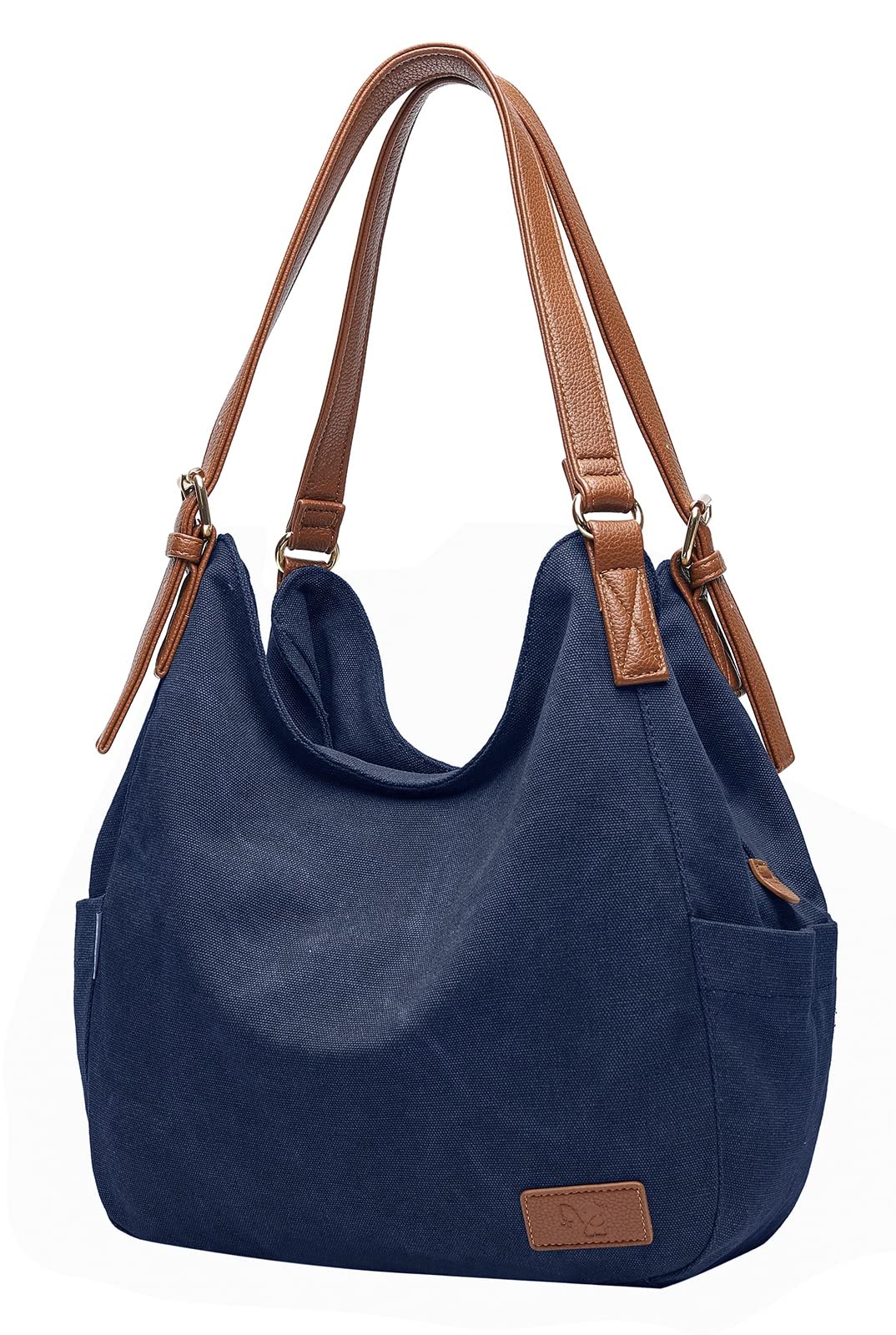 Worldlyda Women Canvas Embroidered Hobo Tote Bag