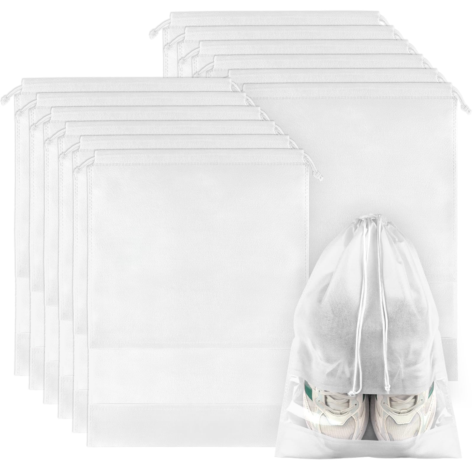 Clear View Travel Shoe Bags - 12 Pack -  by Handbags Specialist Headquarter | Available at Handbags Specialist Headquarter