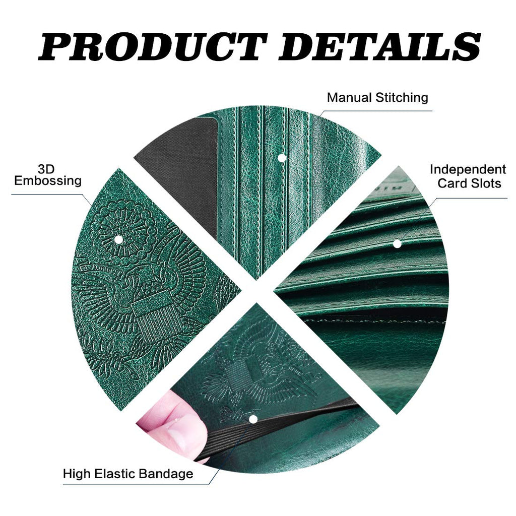 HerriaT RFID Leather Passport Wallet - Gray -  by Handbags Specialist Headquarter | Available at Handbags Specialist Headquarter