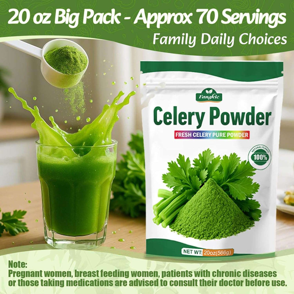 Fangkic Fresh Celery Juice Powder - 20 oz Natural Mix - Health Care by Handbags Specialist Headquarter | Available at Handbags Specialist Headquarter