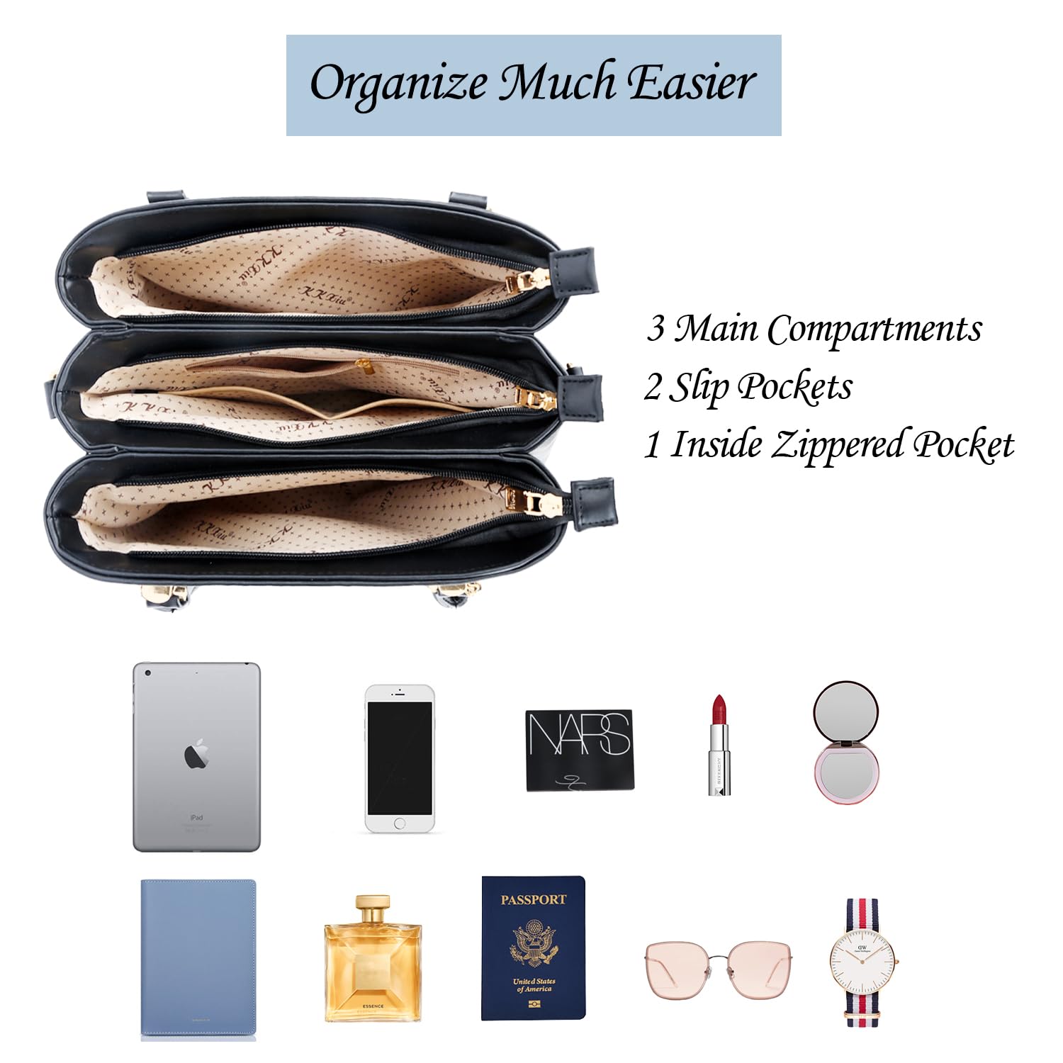 Luxe Leather Satchel & Crossbody Bags -  by Handbags Specialist Headquarter | Available at Handbags Specialist Headquarter