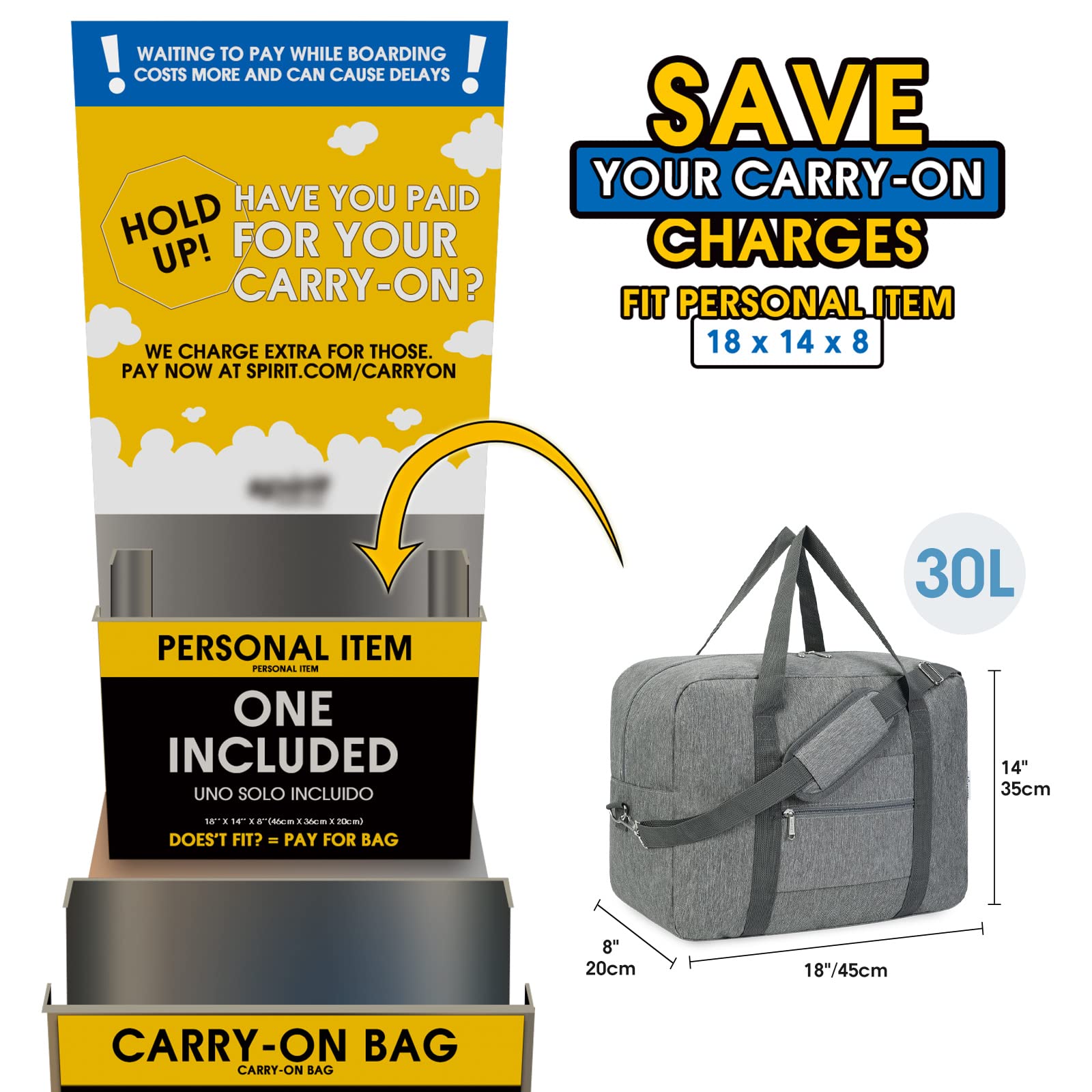 Narwey Air Duffle 22x14x9 - Luggage Travel Bags by Handbags Specialist Headquarter | Available at Handbags Specialist Headquarter