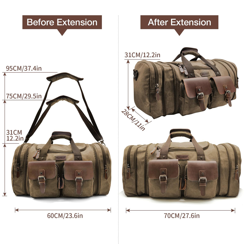 Wildroad 50L Waxed Canvas Waterproof Duffle Bag
