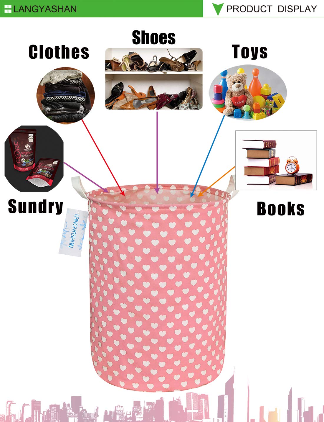 Collapsible Canvas Hamper by LANGYASHAN - Laundry Baskets by Handbags Specialist Headquarter | Available at Handbags Specialist Headquarter