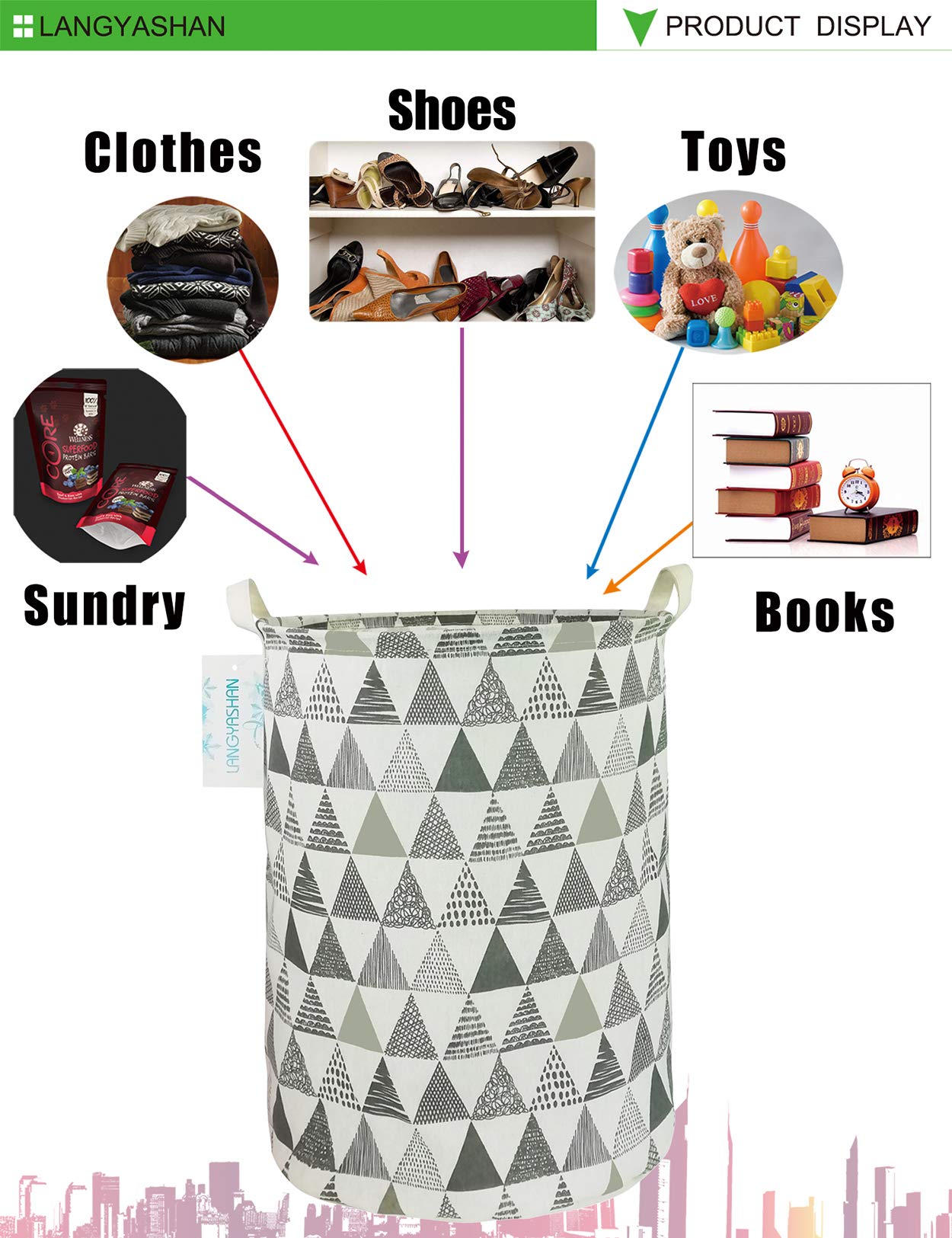 Collapsible Canvas Hamper by LANGYASHAN - Laundry Baskets by Handbags Specialist Headquarter | Available at Handbags Specialist Headquarter