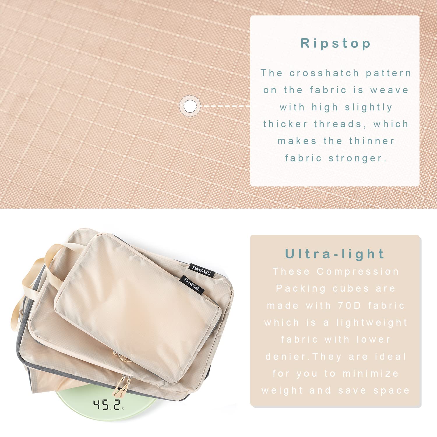 BAGAIL Travel Compression Cubes Set for Packing Ease -  by Handbags Specialist Headquarter | Available at Handbags Specialist Headquarter