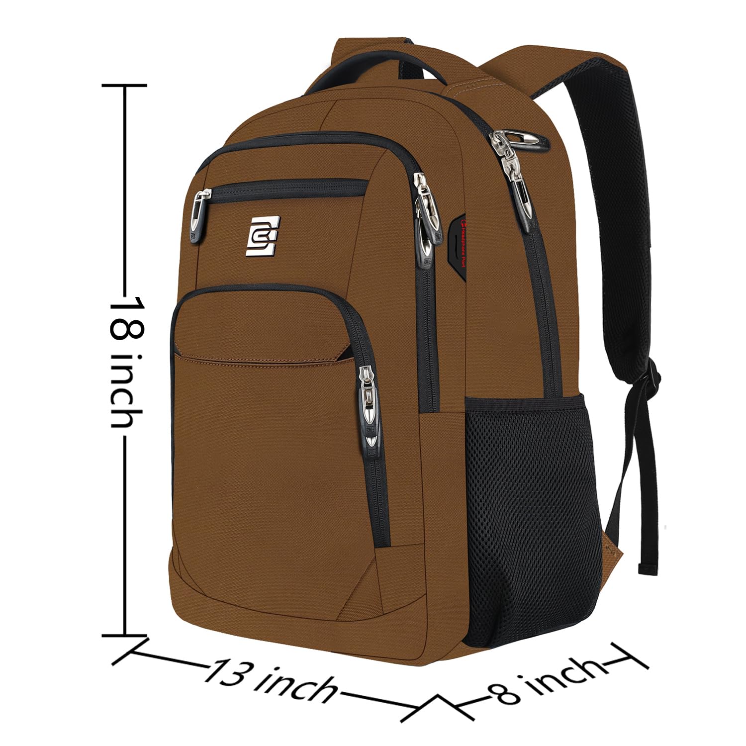 Volher Anti-Theft USB Laptop Backpack - Rose Red