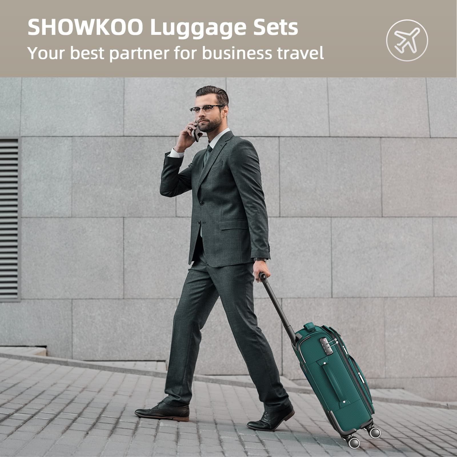 SHOWKOO Armygreen 3-Piece Expandable Luggage Set - Luggage Travel Bags by Handbags Specialist Headquarter | Available at Handbags Specialist Headquarter