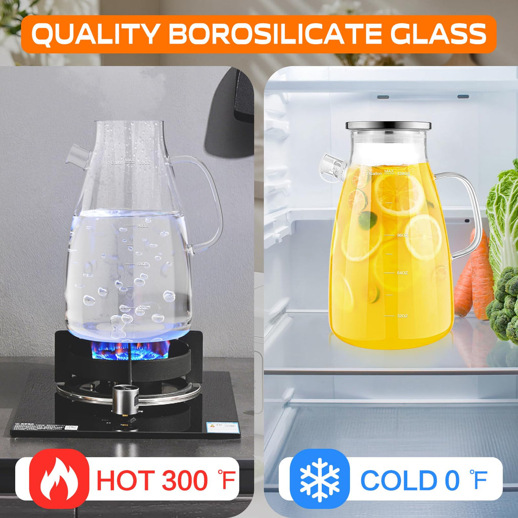 Aofmee Stainless Precision Pitcher - 68oz Borosilicate - Decor by Handbags Specialist Headquarter | Available at Handbags Specialist Headquarter