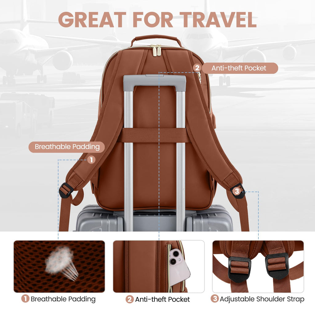 Chic Leather Laptop Backpack for Women - LoveVook - Backpack Bags by Handbags Specialist Headquarter | Available at Handbags Specialist Headquarter