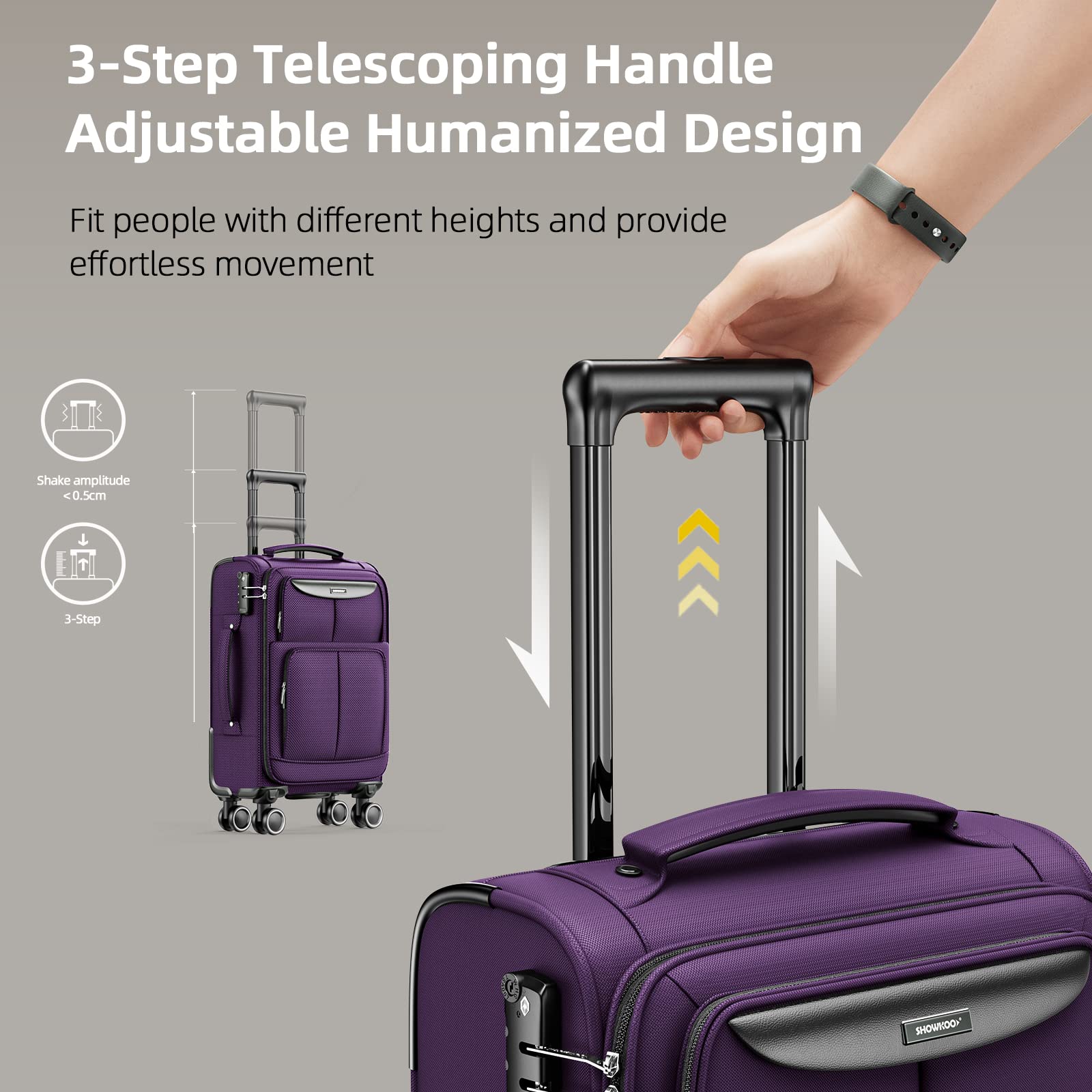 SHOWKOO Armygreen 3-Piece Expandable Luggage Set - Luggage Travel Bags by Handbags Specialist Headquarter | Available at Handbags Specialist Headquarter