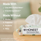 The Honest Company Hypoallergenic Multi-Use Baby Wipes for Sensitive Baby Skin, Pattern Play, 10 Count