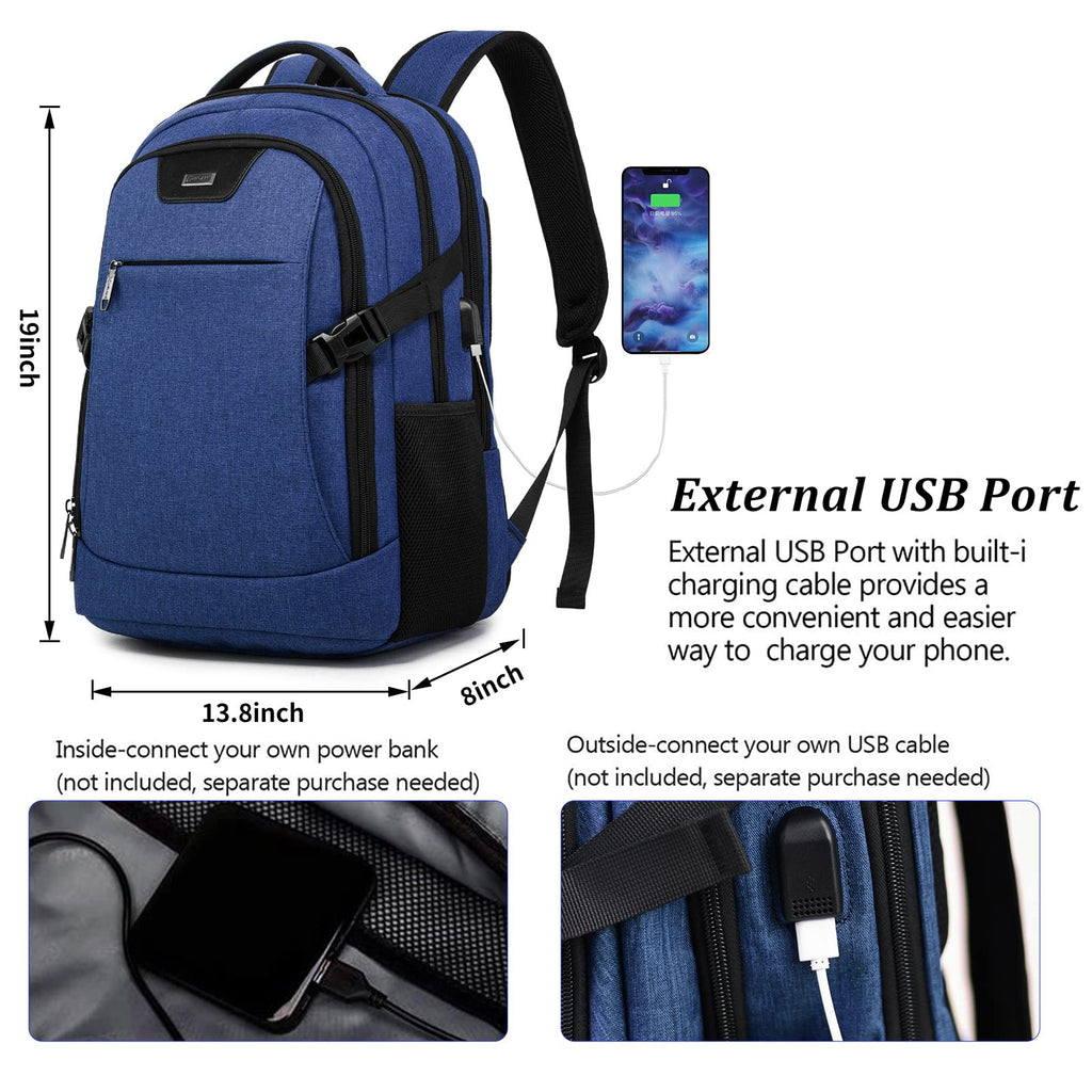 DUSLANG Travel Laptop Backpack with USB Port - Black - Backpack Bags by Handbags Specialist Headquarter | Available at Handbags Specialist Headquarter