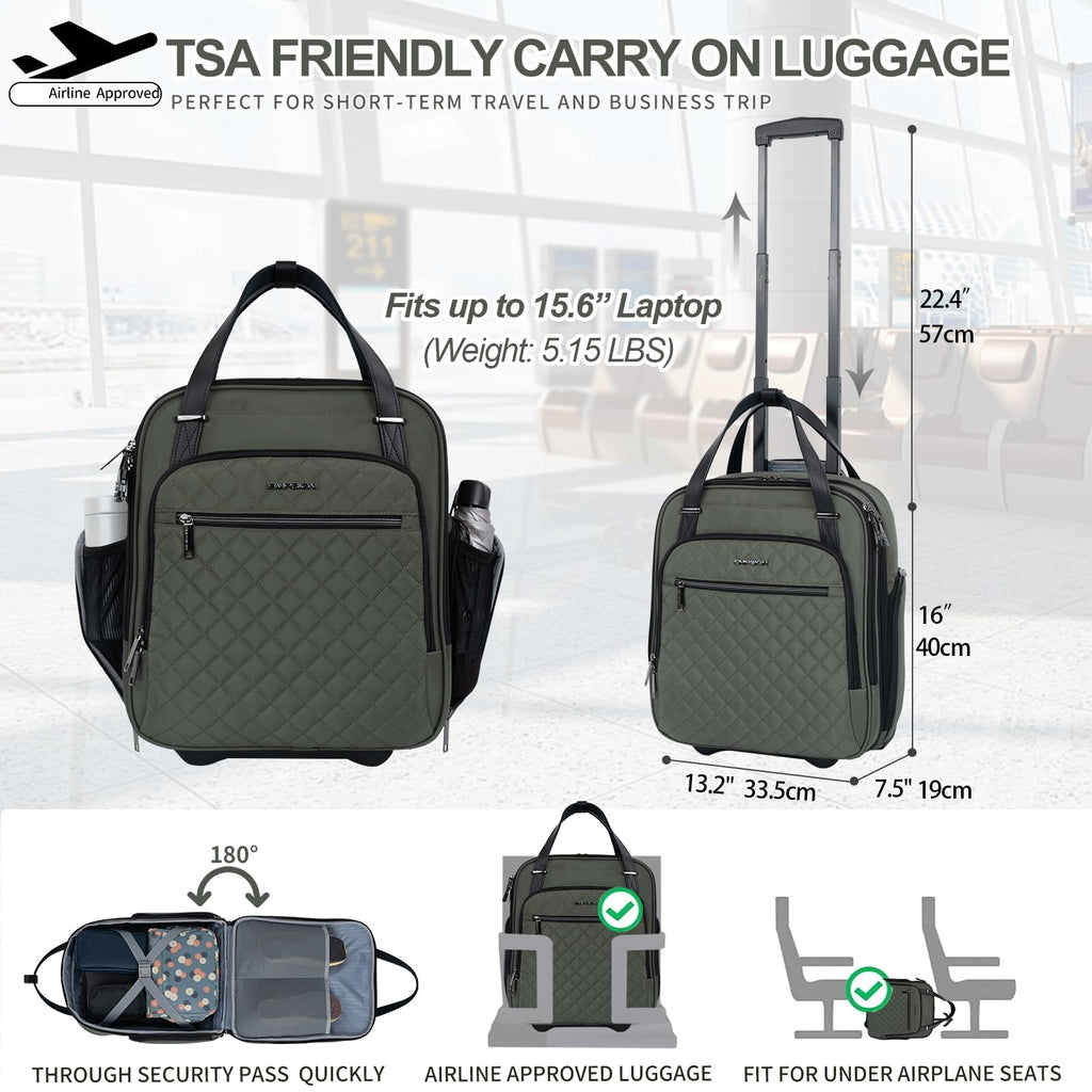 EMPSIGN 16 Wheeled Underseat Travel Bag -  by Handbags Specialist Headquarter | Available at Handbags Specialist Headquarter