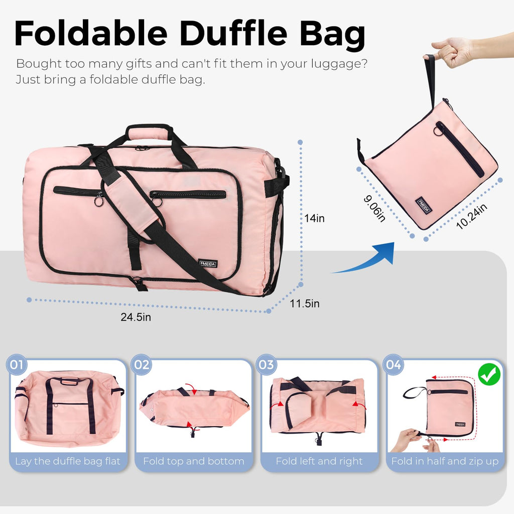 Foldable 65L Duffle Bag with Shoe Compartment