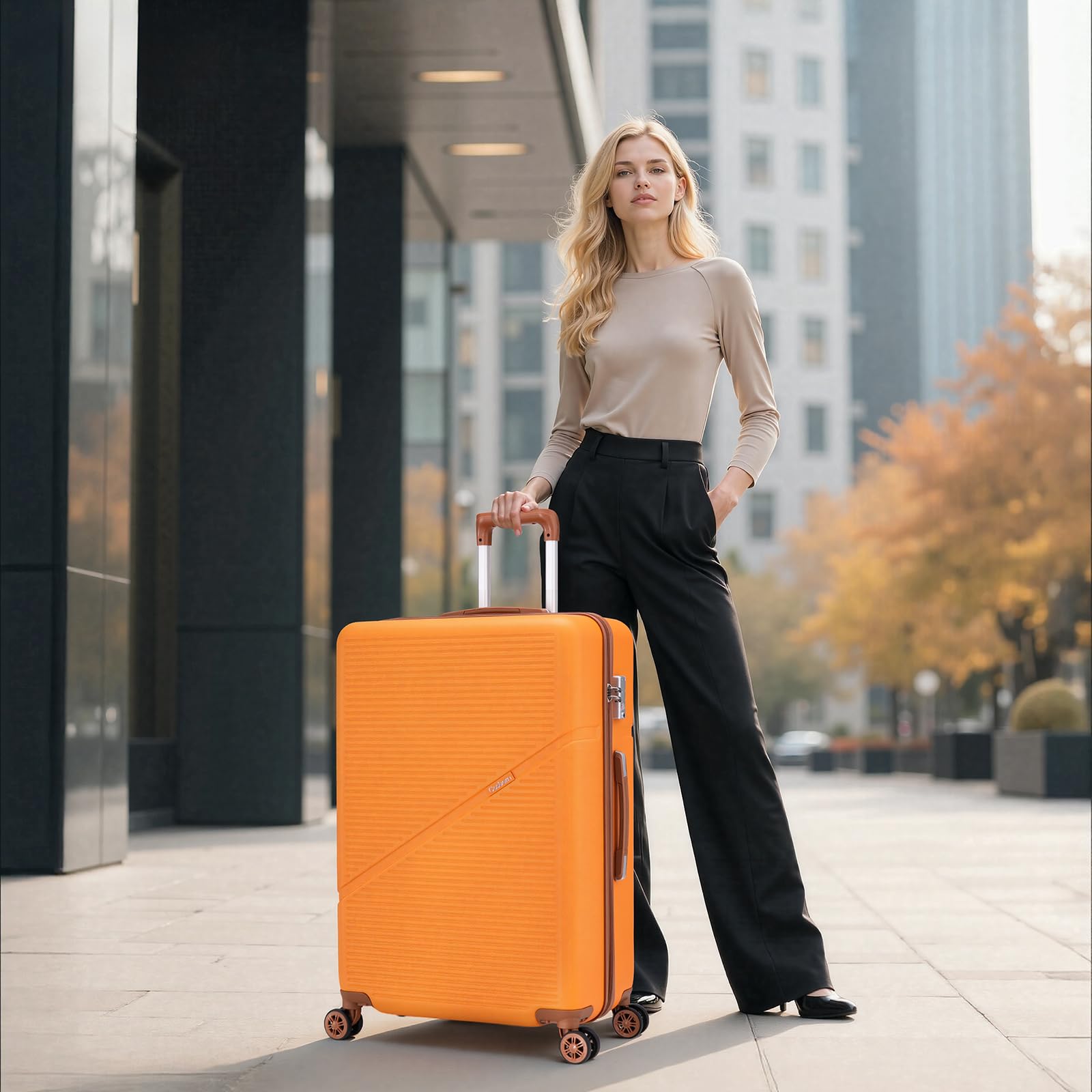Cosbarn 5-Piece ABS Spinner Luggage Set with TSA Lock