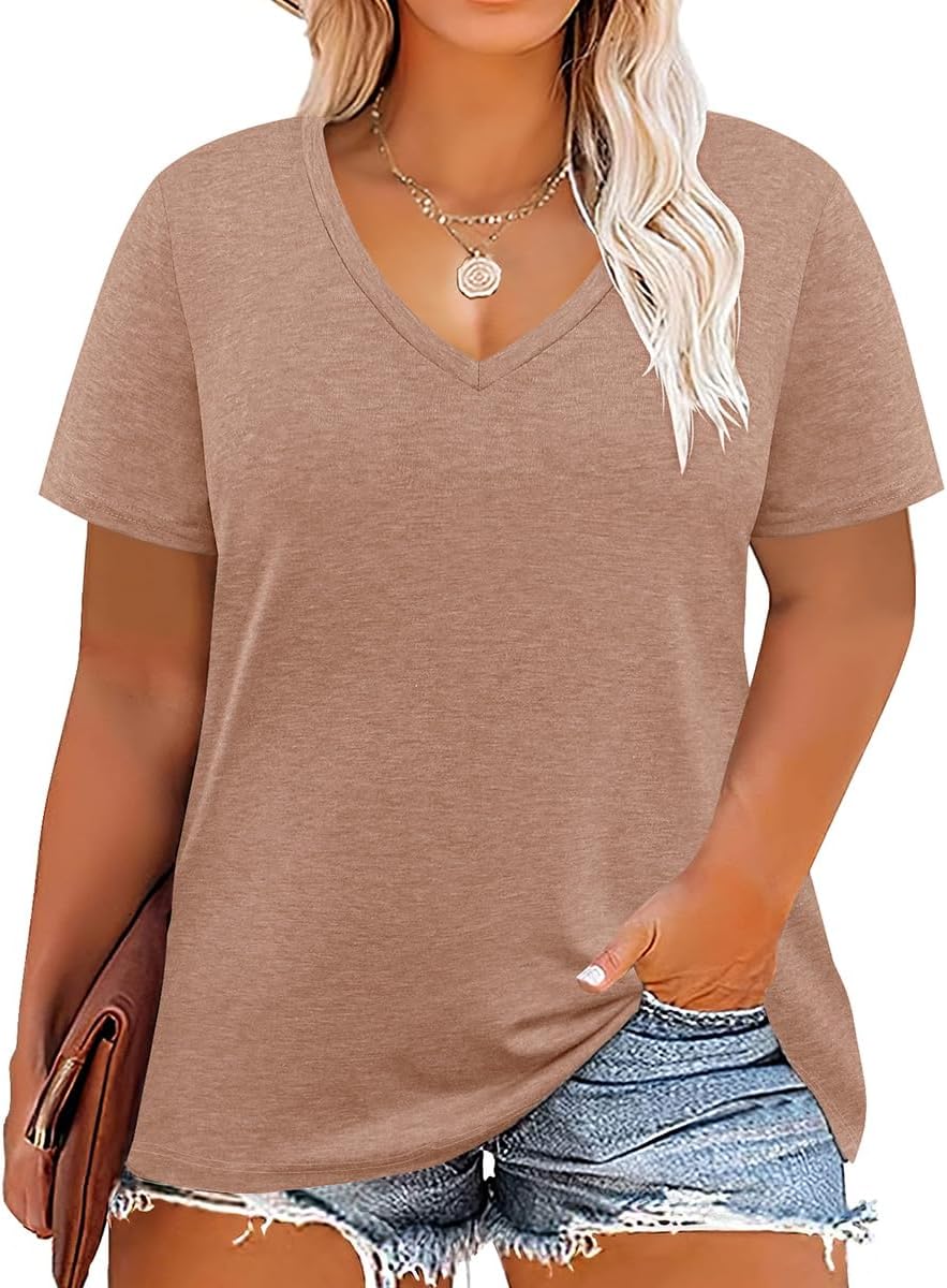 Floral V-Neck Plus Size Tunic Tops for Women - Women's T Shirts by Handbags Specialist Headquarter | Available at Handbags Specialist Headquarter