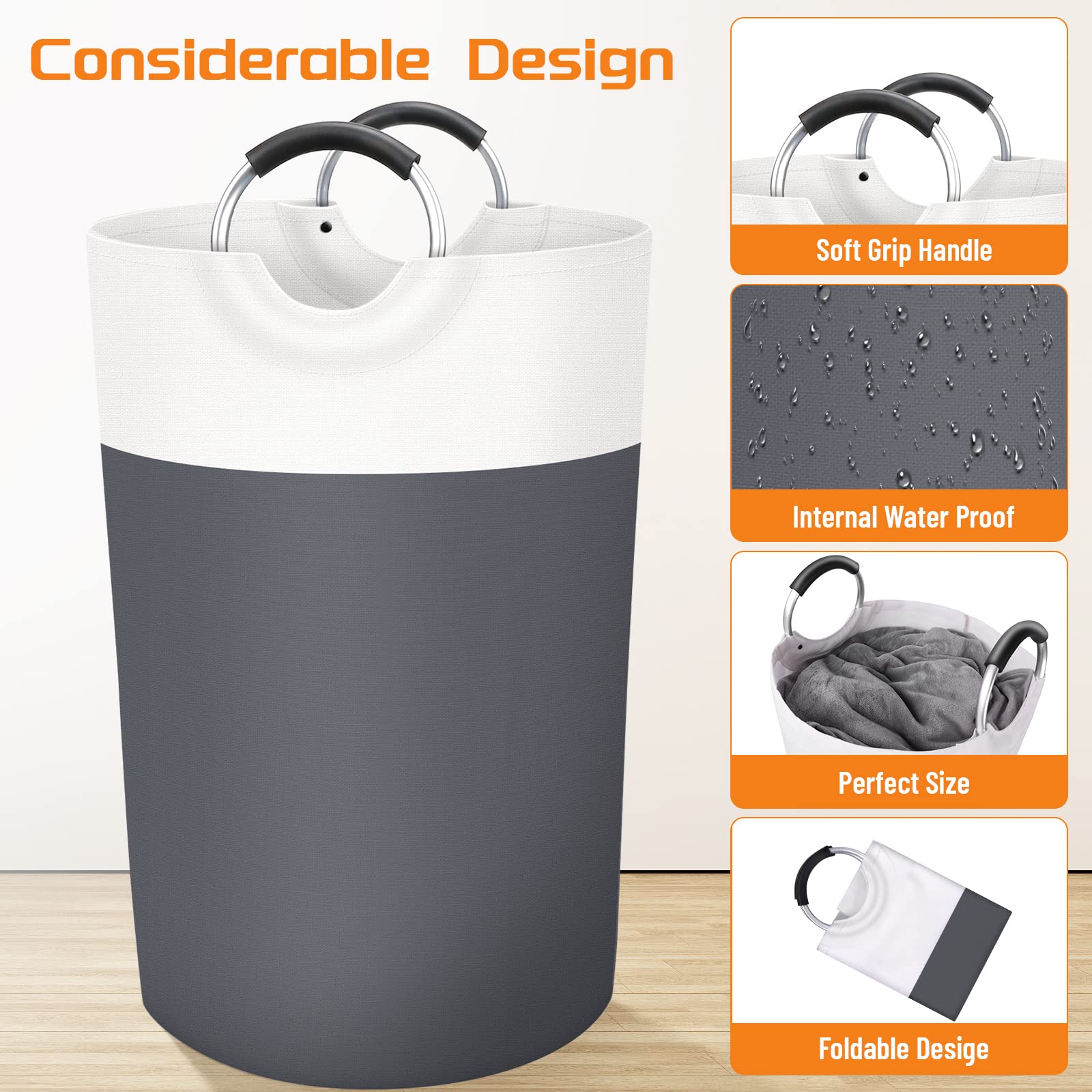 BlissTotes 90L Collapsible Laundry Hamper - Black - Laundry Baskets by Handbags Specialist Headquarter | Available at Handbags Specialist Headquarter