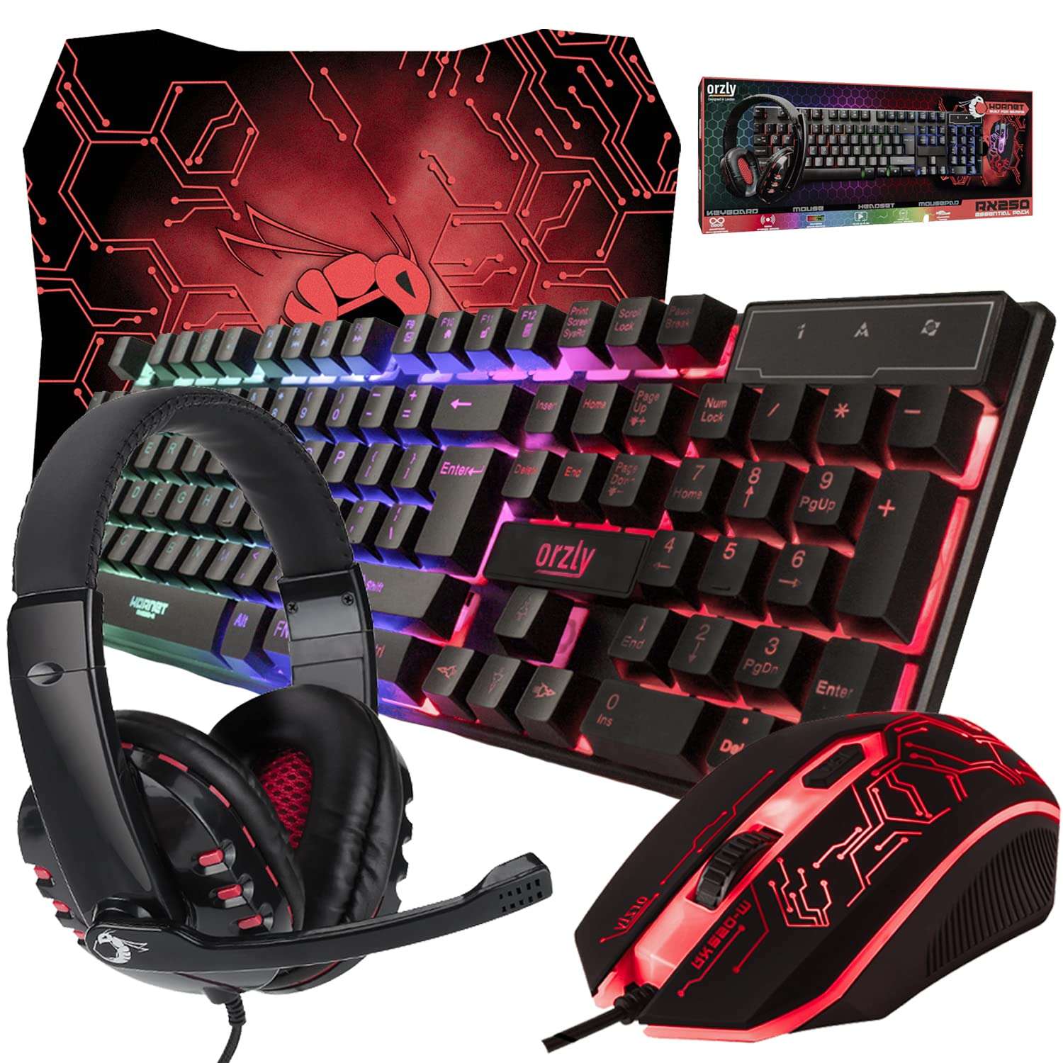 Hornet RX-250: 4-in-1 RGB Gaming Gear Bundle - Gaming Accessories by Handbags Specialist Headquarter | Available at Handbags Specialist Headquarter